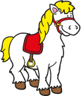 white cartoon horse smiling